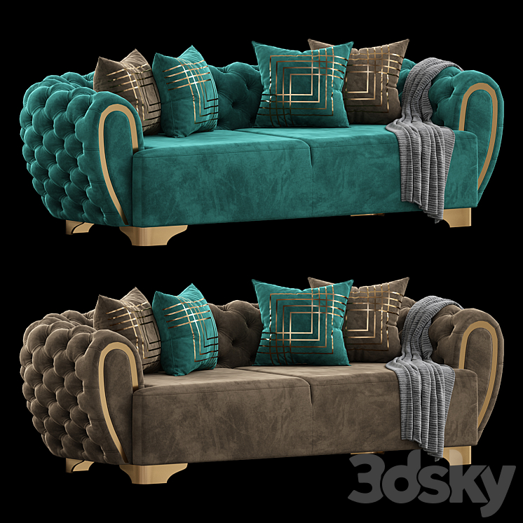 Victoria Holly Sofa 3DS Max Model - thumbnail 2