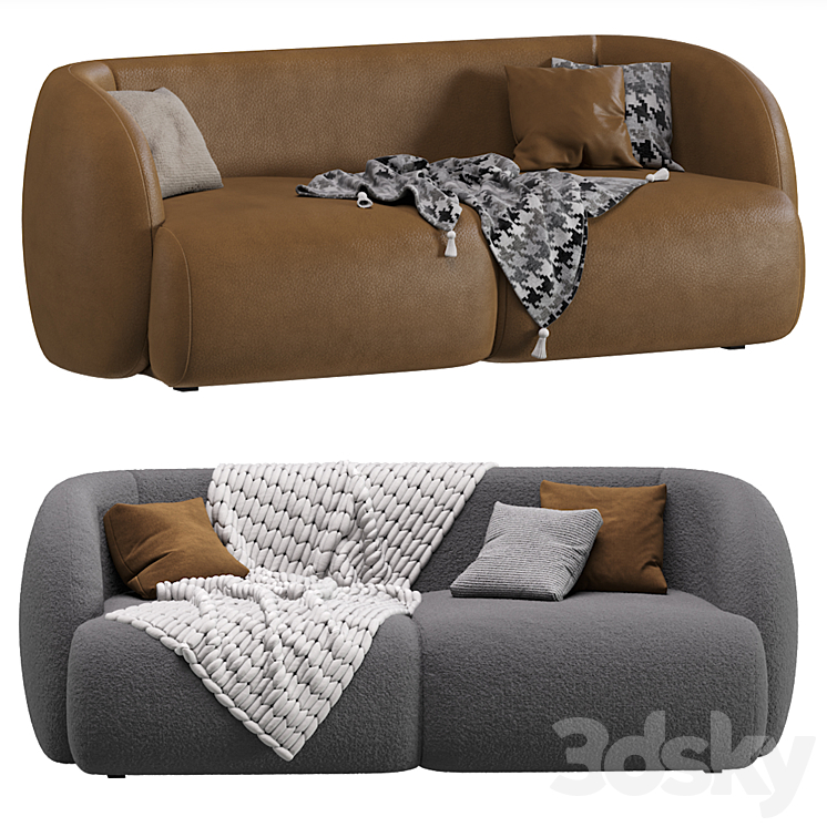 Vienso Cozy Beige Sofa By Divan.ru \/ Sofa Vienso 3DS Max - thumbnail 2