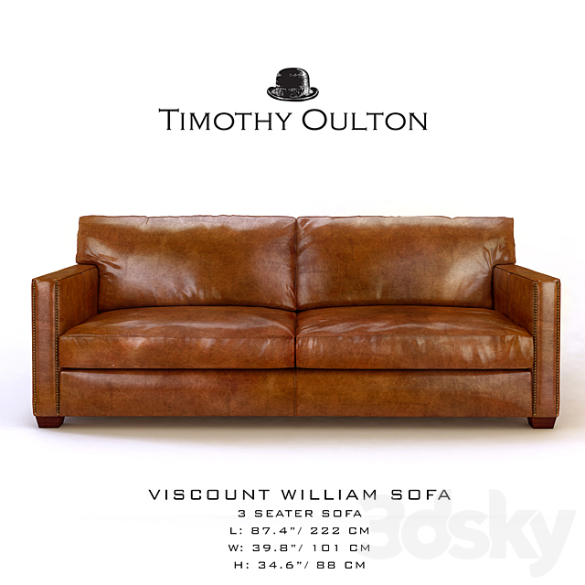 Viscount William Sofa. Sofa 3-seater 3DSMax File - thumbnail 1