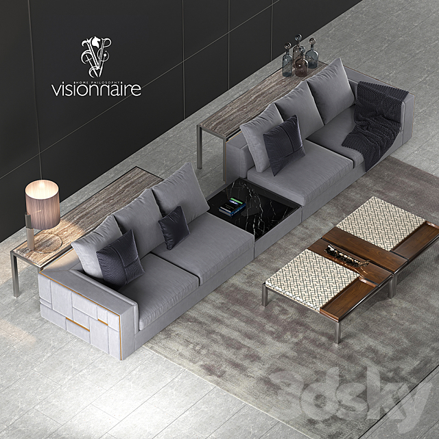 Visionnaire Babylon sofa set 2 3DS Max Model - thumbnail 2