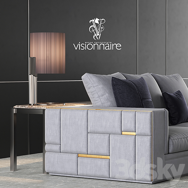 Visionnaire Babylon sofa set 2 3DS Max Model - thumbnail 3