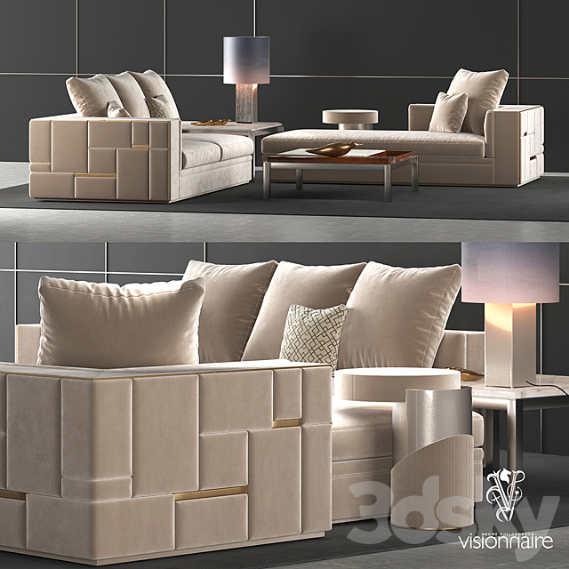 Visionnaire Babylon sofa set 3DSMax File - thumbnail 1