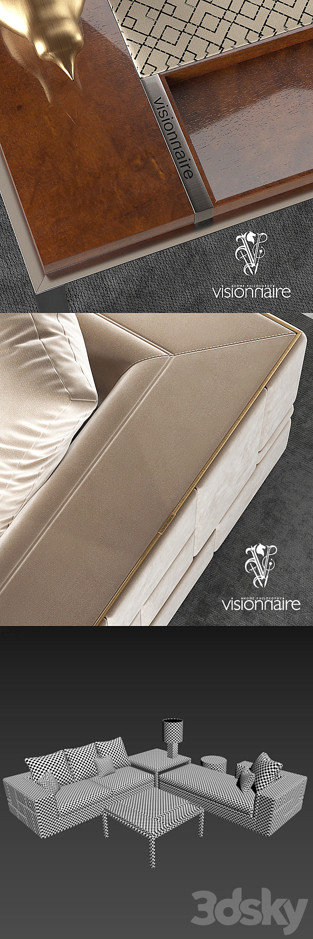 Visionnaire Babylon sofa set 3DSMax File - thumbnail 3