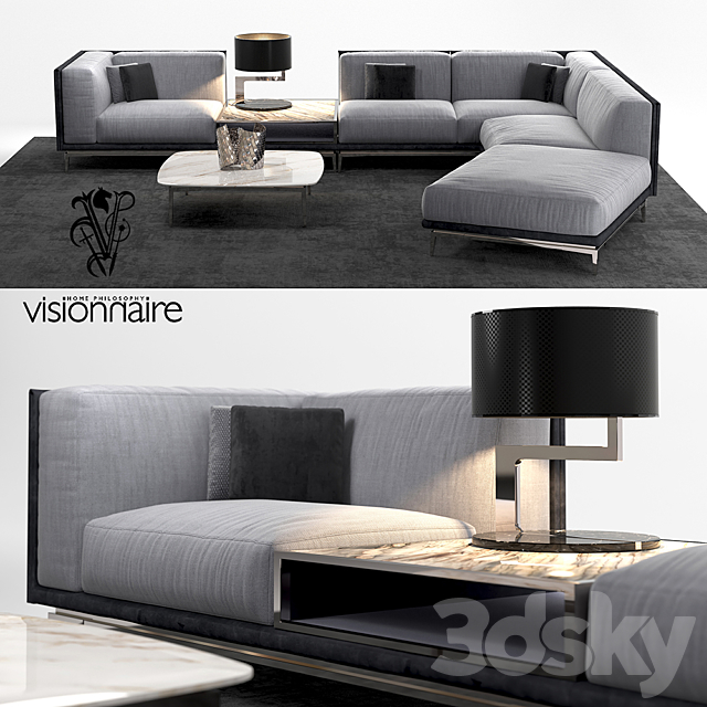 Visionnaire Legend L sofa set 3DSMax File - thumbnail 1