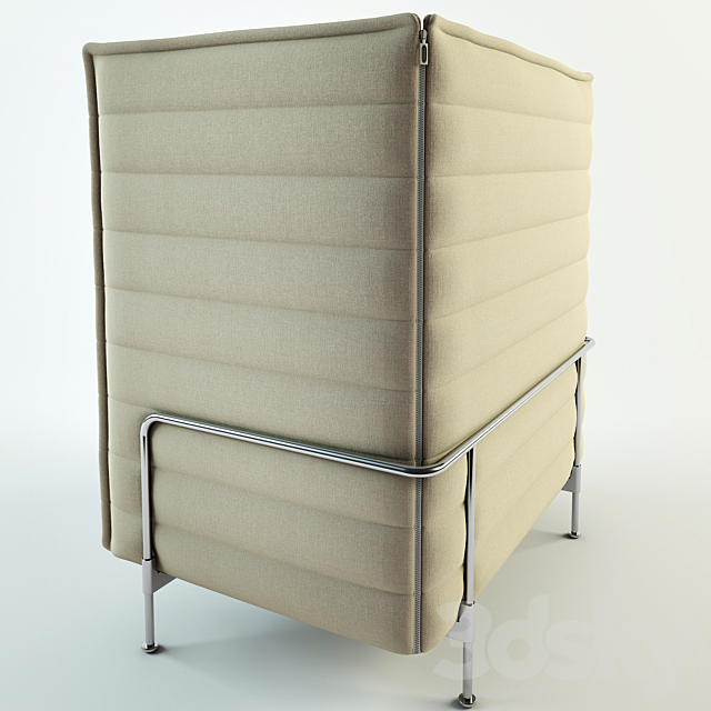 Vitra Alcove Highback Work 3DS Max Model - thumbnail 2