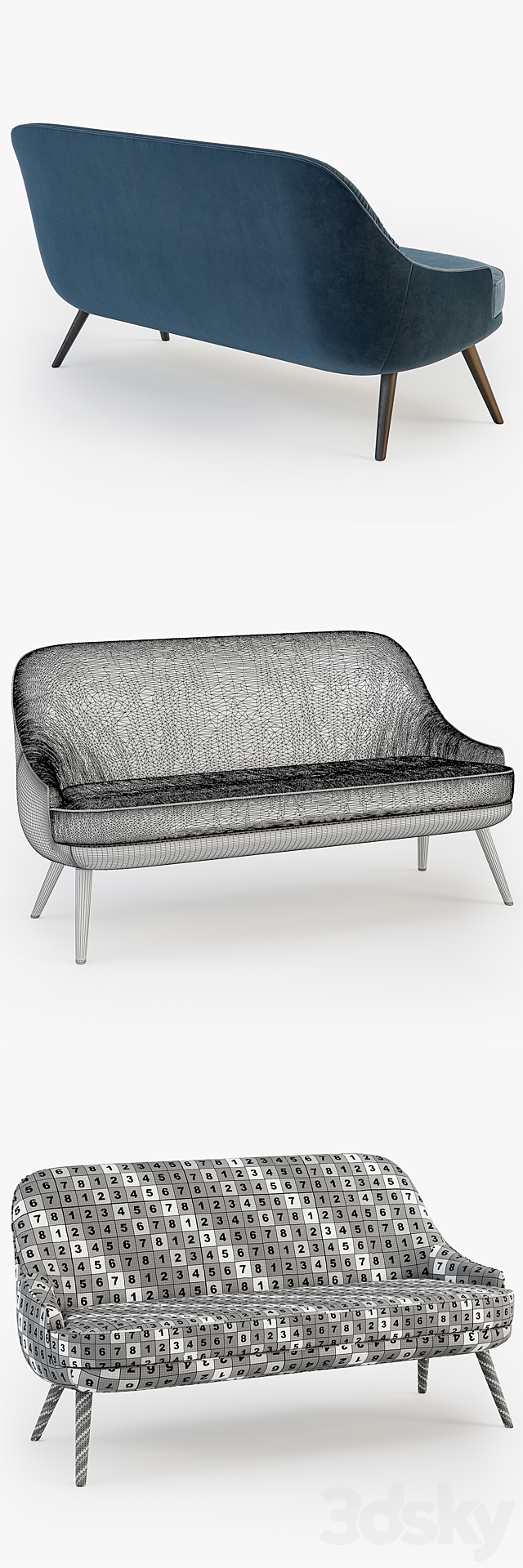 Walter Knoll sofa sofa 375 3DSMax File - thumbnail 3