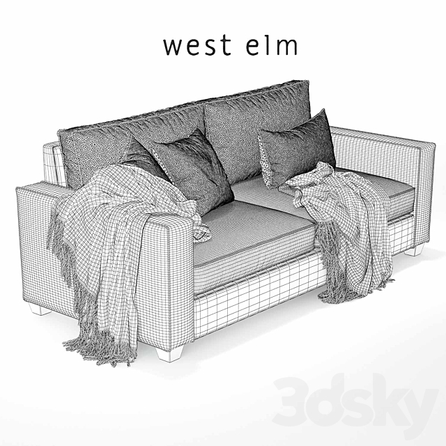 West elm _Sofa 01 3DSMax File - thumbnail 3