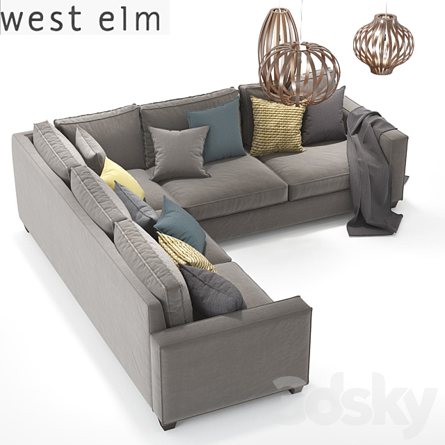 West elm set 01 3ds Max - thumbnail 3