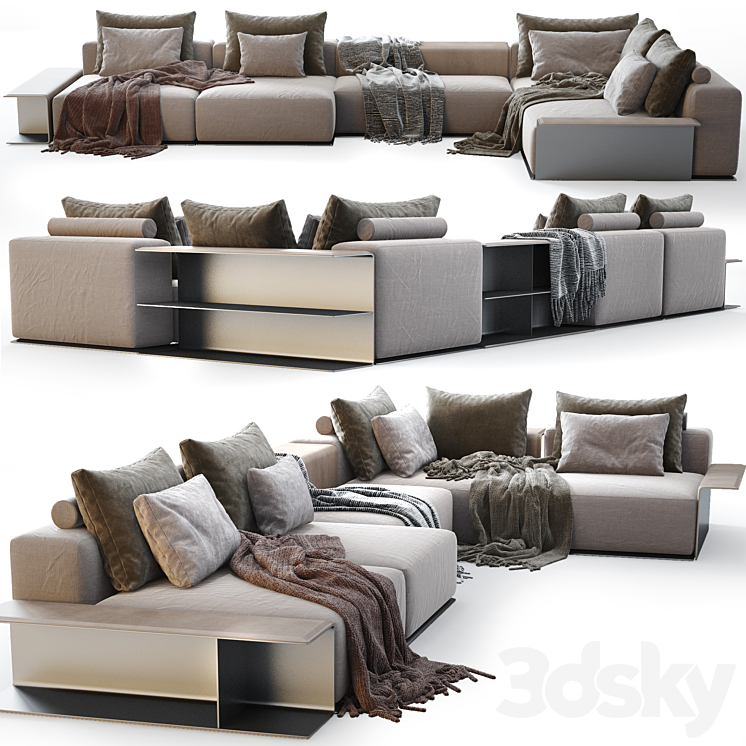 Westside Sofa Poliform 3DS Max Model - thumbnail 1