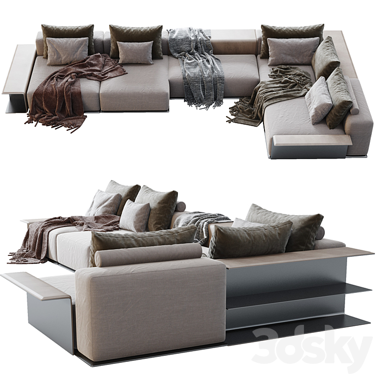 Westside Sofa Poliform 3DS Max Model - thumbnail 2