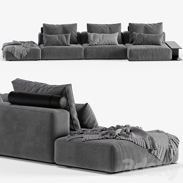 Westside Sofa Poliform 3DS Max Model - thumbnail 2