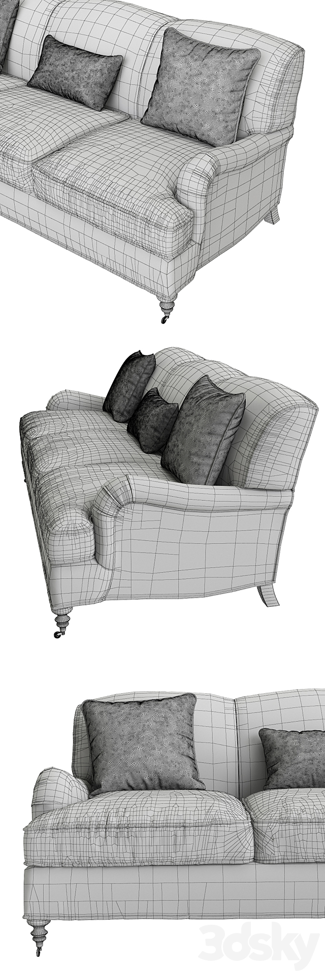 Williams Sonoma Bedford Sofa 87 ” 3DSMax File - thumbnail 3