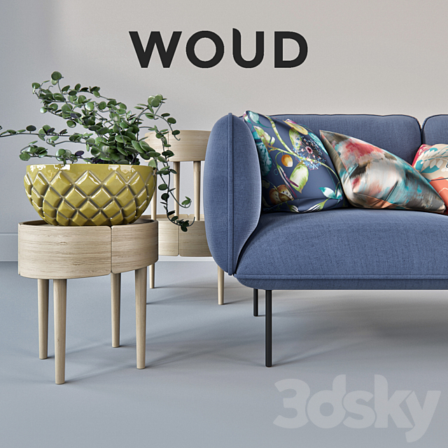 Woud Furniture Set 3DSMax File - thumbnail 2