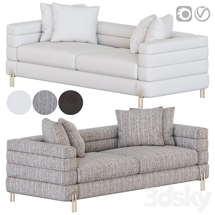 York Sofa EICHHOLTZ 3DS Max Model - thumbnail 1