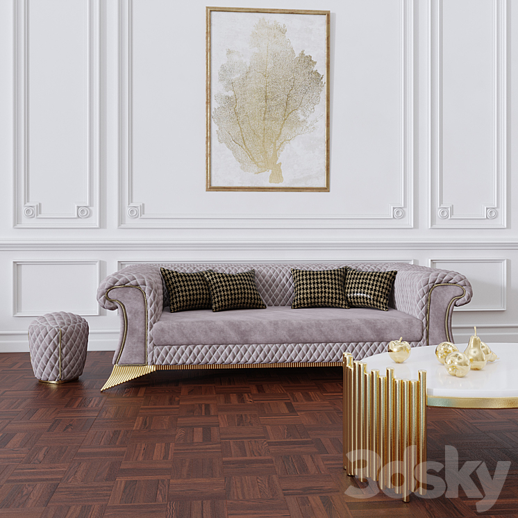 Zebrano Casa DAIMON Sofa 3DS Max - thumbnail 2