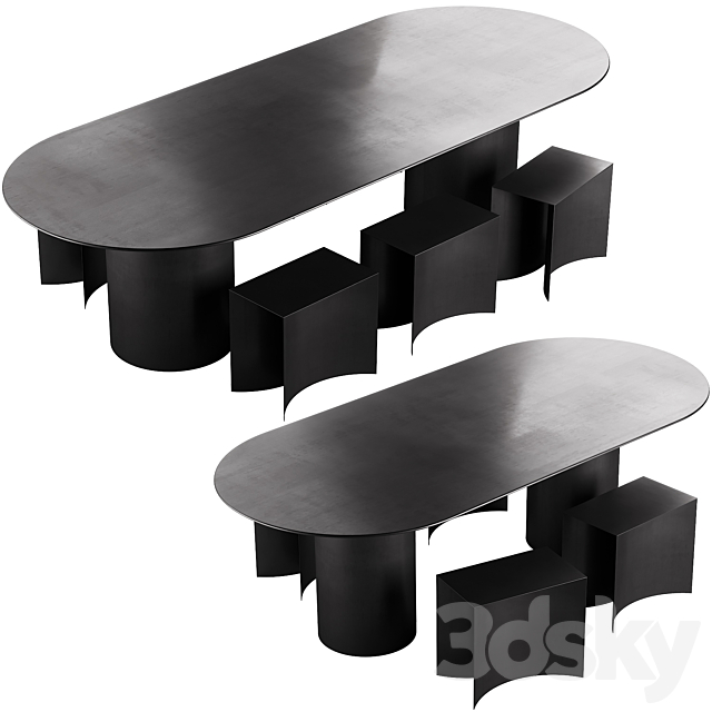 126 Desalto MM8 table with Void stool 3DSMax File - thumbnail 3