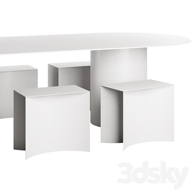 126 Desalto MM8 table with Void stool 3DSMax File - thumbnail 5