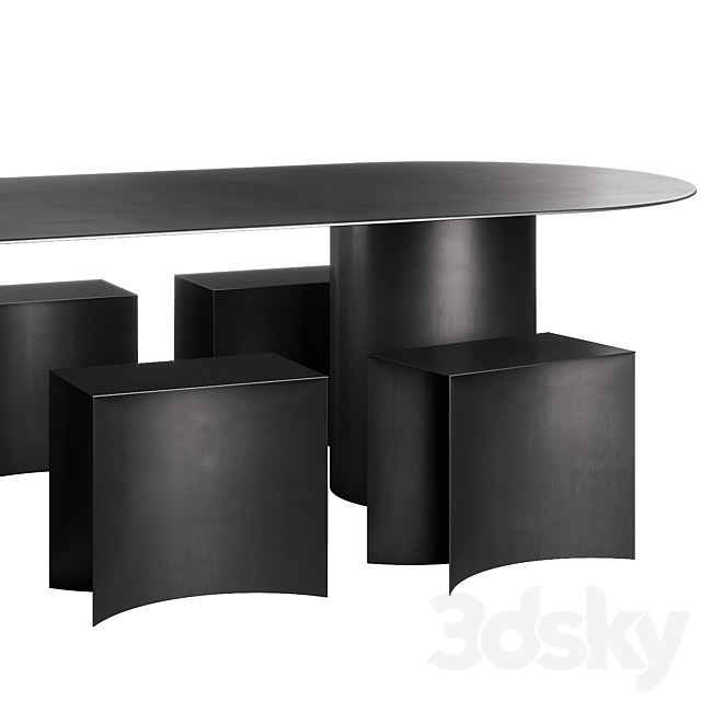 126 Desalto MM8 table with Void stool 3DSMax File - thumbnail 6