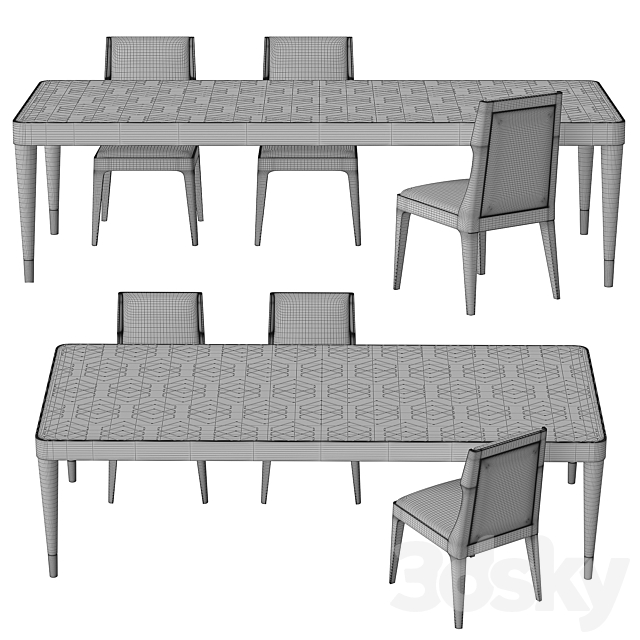 6528 Century dining 3DSMax File - thumbnail 3