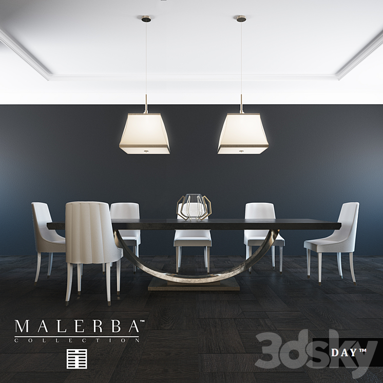 A set of furniture for the dining room MALERBA "DAY" 3DS Max - thumbnail 1