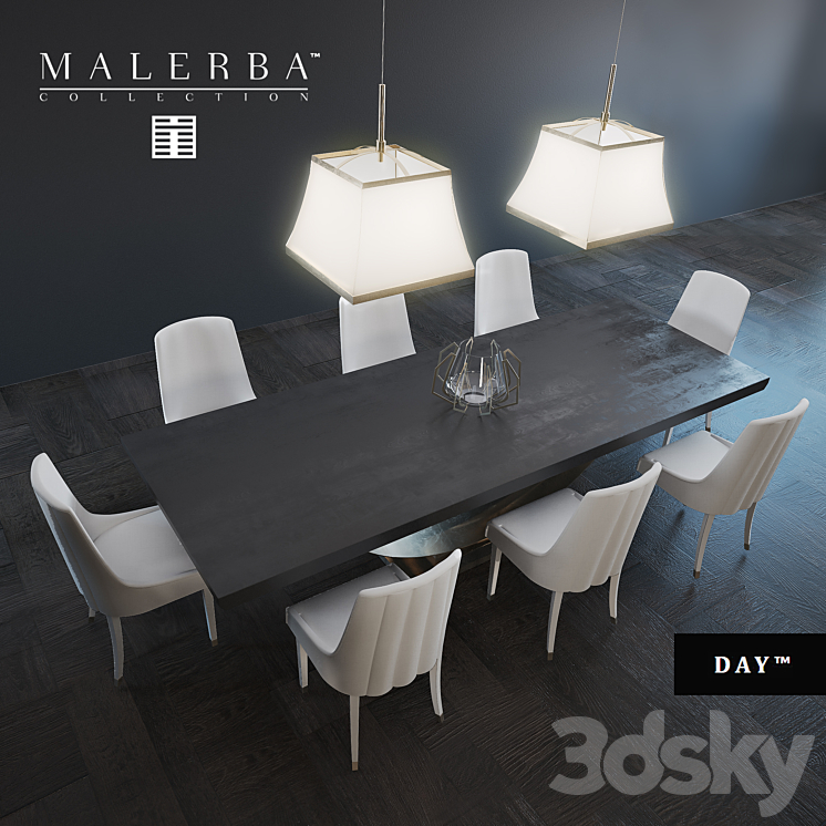 A set of furniture for the dining room MALERBA "DAY" 3DS Max - thumbnail 2