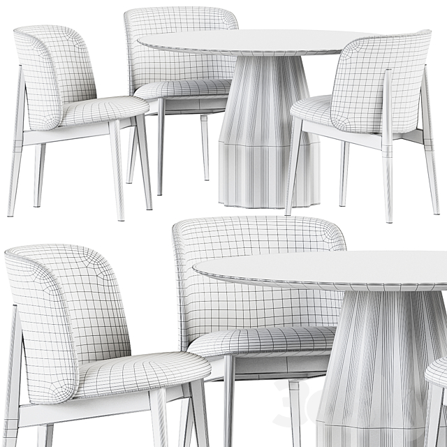 Abrey Chair by Calligaris and Burin Table by Viccarbe 3DSMax File - thumbnail 4