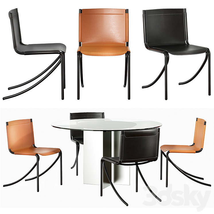 Acerbis Jot chairs & Eyon table 3DS Max - thumbnail 1