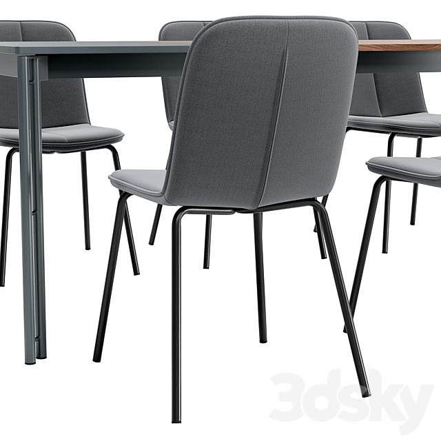 Adrian Dining Chair and Mahon Table 3DS Max Model - thumbnail 4