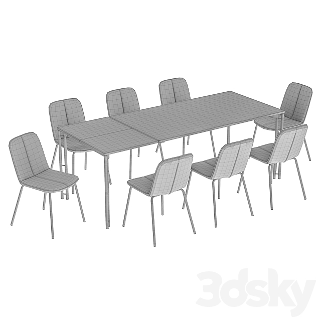 Adrian Dining Chair and Mahon Table 3DS Max Model - thumbnail 5