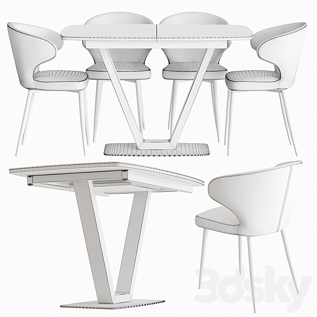 AERO Table ULM 130 Chair B606 3DS Max Model - thumbnail 4