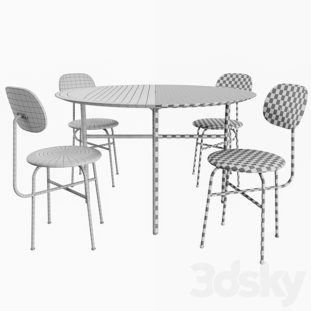 Afteroom Dining Chair + Snaregade Table By MENU 3DSMax File - thumbnail 3