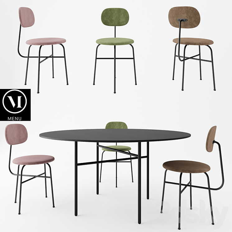 Afteroom Plus Chair + Snaregade Tables By MENU 3DS Max - thumbnail 1