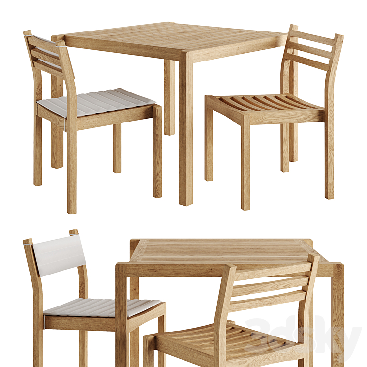 AH902 and AH501 Outdoor Dining Set by Carl Hansen 3DS Max Model - thumbnail 3