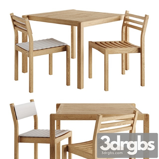 Ah902 And Ah501 Outdoor Dining Set By Carl Hansen 3dsmax Download - thumbnail 1