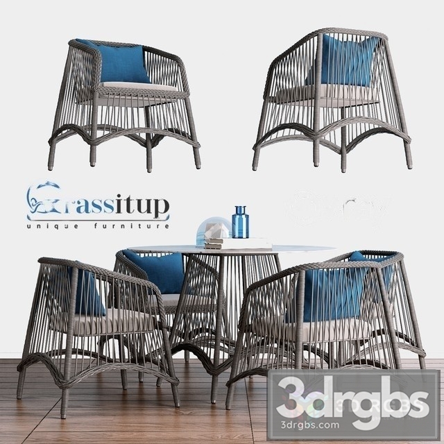 Aira Dining Blue 3dsmax Download - thumbnail 1