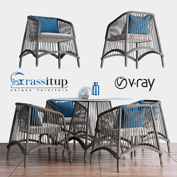 Aira Dining Blue – Grassitup 3DS Max - thumbnail 1