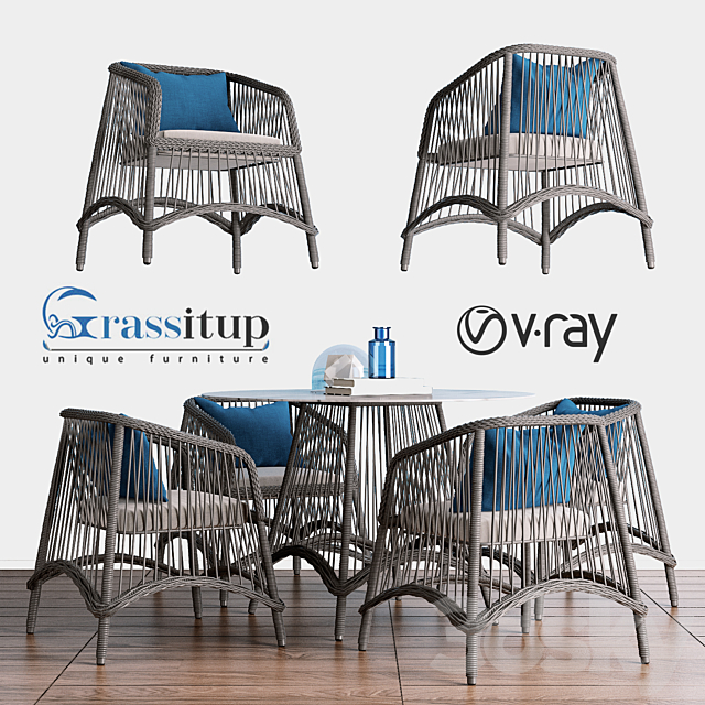 Aira Dining Blue – Grassitup 3DSMax File - thumbnail 1