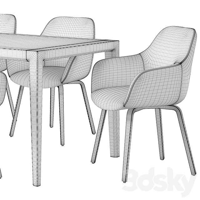 Aleli Chair.Kave Home Table Nizou AM.PM 3DS Max Model - thumbnail 4