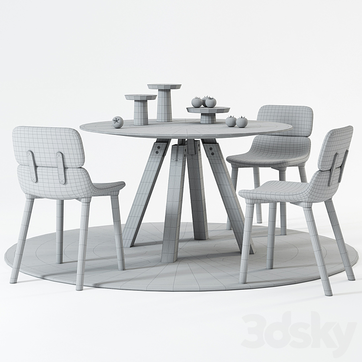 Alf DaFre dining set 3DS Max - thumbnail 2