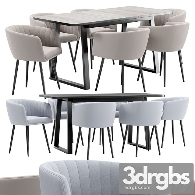 Alina Dining Chair and Sheffield Table 3dsmax Download - thumbnail 1