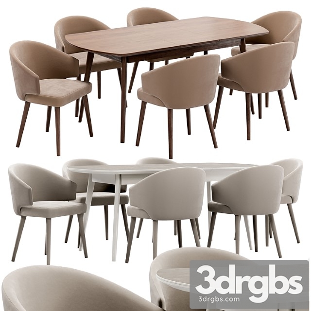 Alisia dining chair and atlas table - thumbnail 1