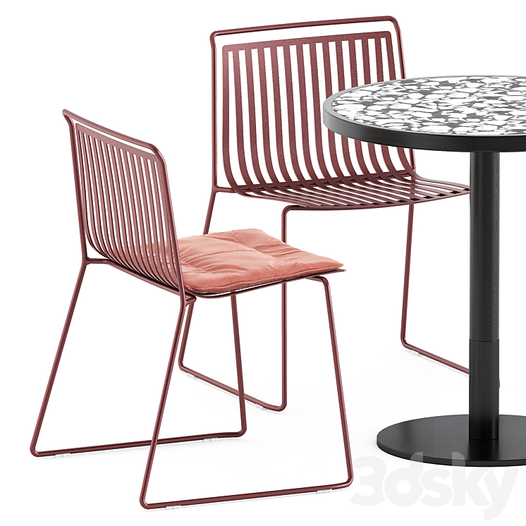 Alo Outdoor chair by ondarreta and Briscola table by miniforms 3DS Max Model - thumbnail 2