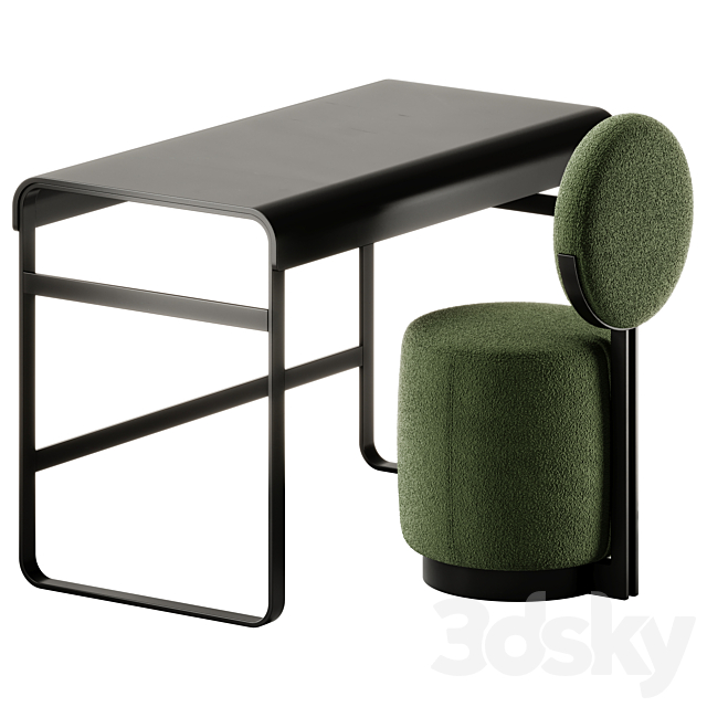 Alphabet Desk and Beauty Swivel Chair by Saba Italia 3ds Max - thumbnail 1