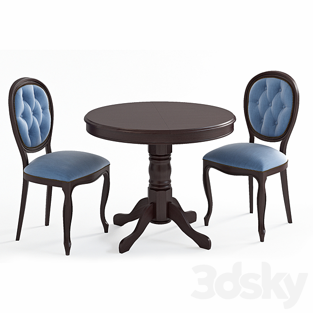 Amadeus Laguna (Ami) classic table t501 and chair s103 3DS Max Model - thumbnail 2