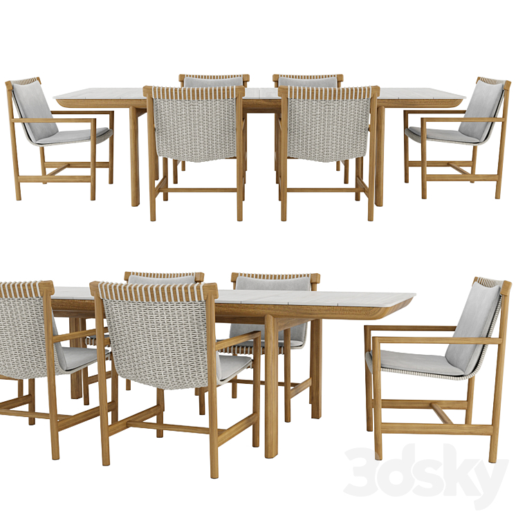 Amanu Table and Chair by Tribu 3DS Max Model - thumbnail 3