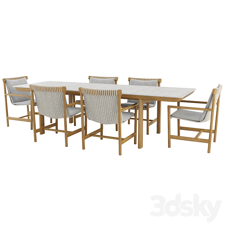 Amanu Table and Chair by Tribu 3DS Max - thumbnail 2