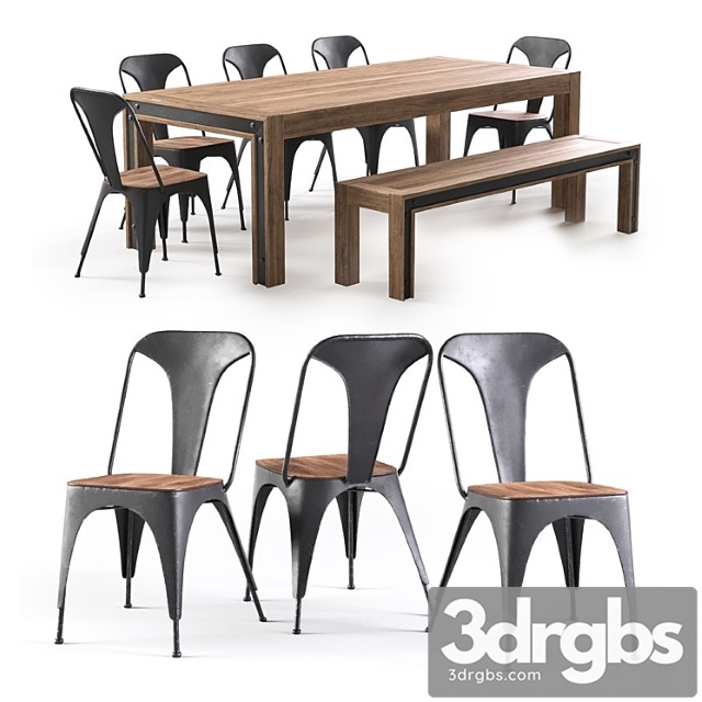 Amos table and chairs 2 3dsmax Download - thumbnail 1