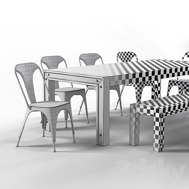 Amos table and chairs 3DSMax File - thumbnail 3