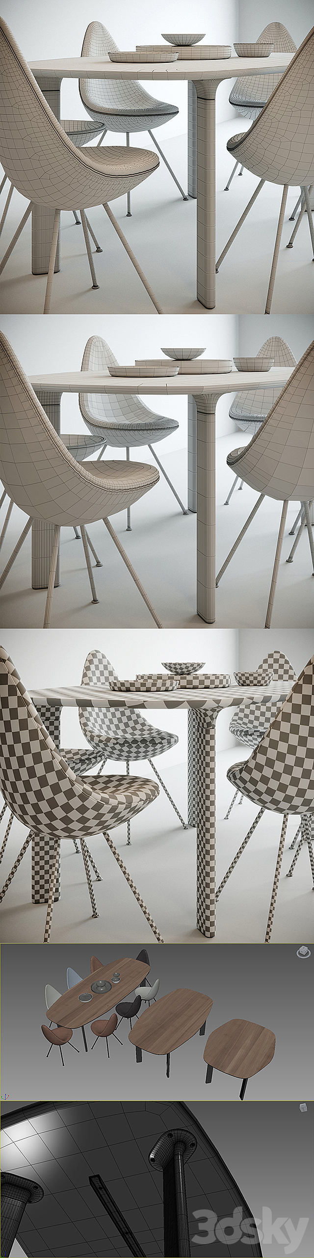 Analog table. Drop chair 3DSMax File - thumbnail 3