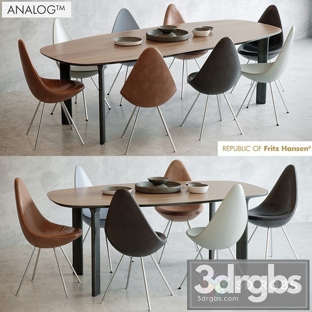 Analog Table Fritz Hansen Draben Stol 3dsmax Download - thumbnail 1